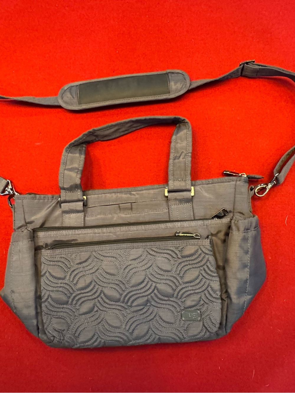 lug Brand Gray Quilted Everyday Women's Shoulder Bag
